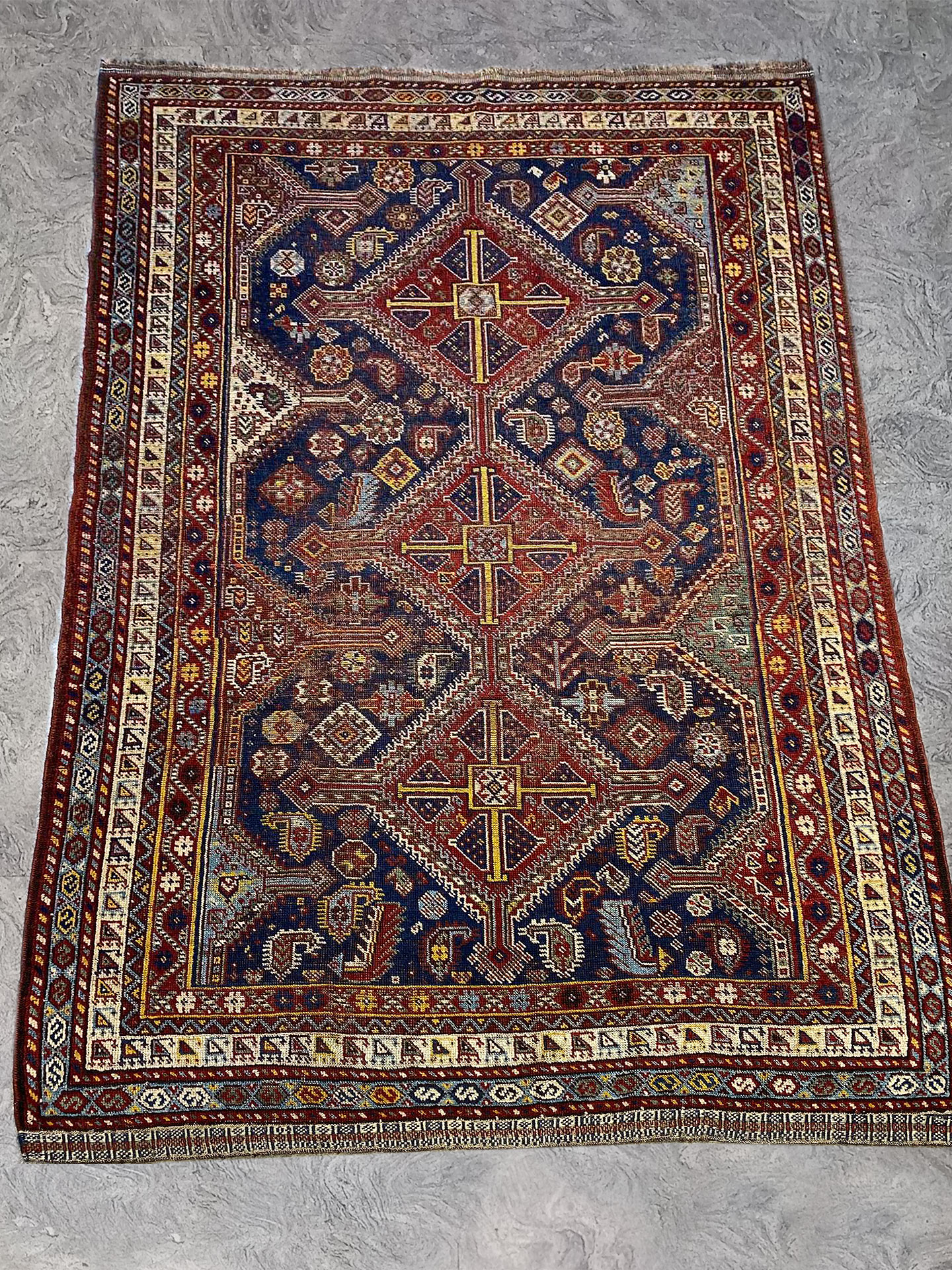 Tappeto Gashgai Antico 243x140 cm Tappeto Gashgai Antico usato 243x140 cm codice 1686b
