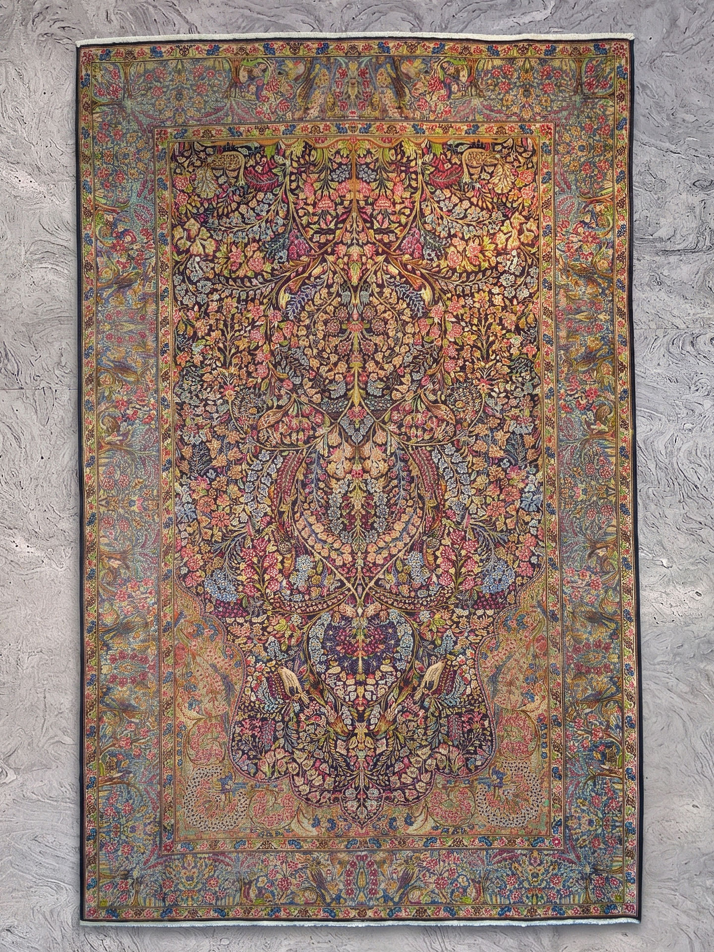 Tappeto Kirman Laver 150x245 cm Tappeto Kirman Laver usato 150x245 cm codice 1466b